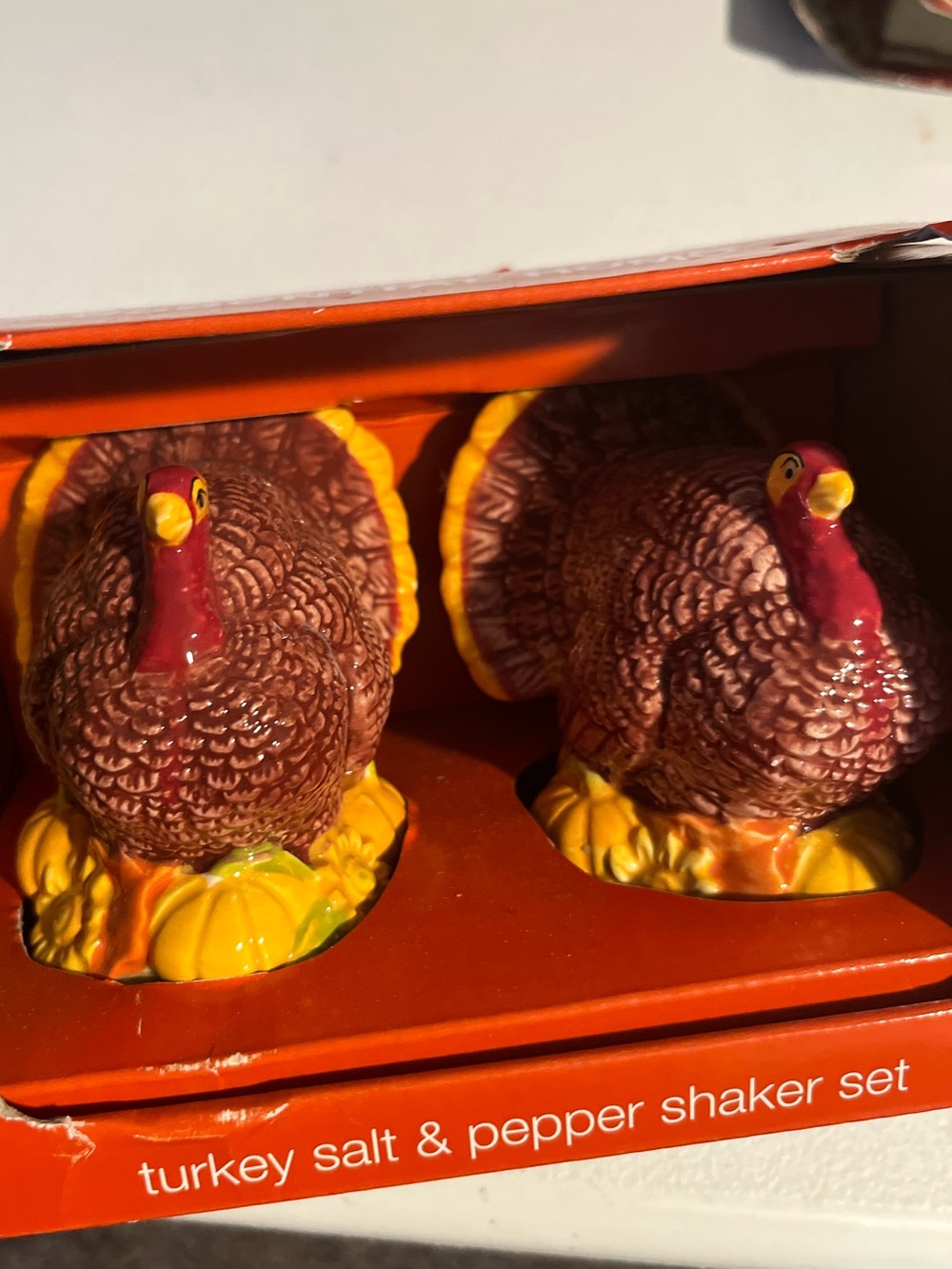 Essential Home Ceramic Turkey Salt and pepper shakers